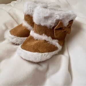Cozy Brown and White Fur-Lined Booties